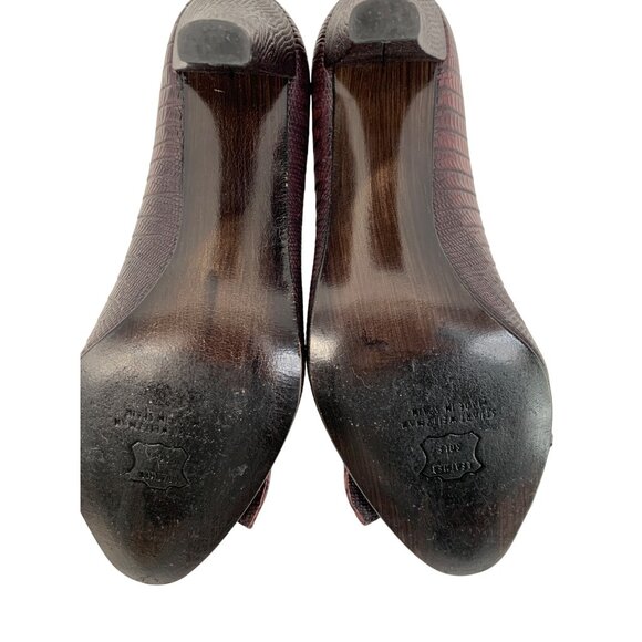 Rare VTG Stuart Weitzman Lizard Embossed Leather Mid Heels 6.5M Pump Shoes 8765 - Picture 13 of 13
